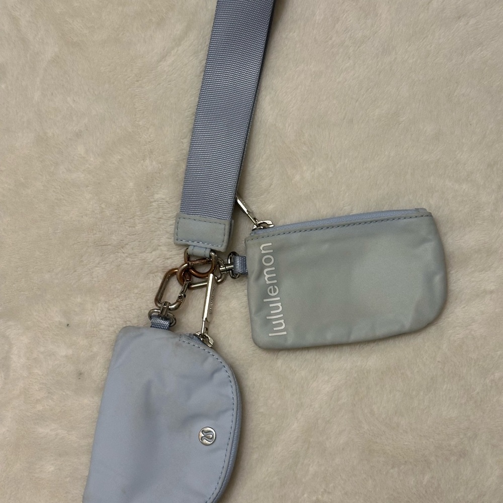 Lululemon light blue keychain